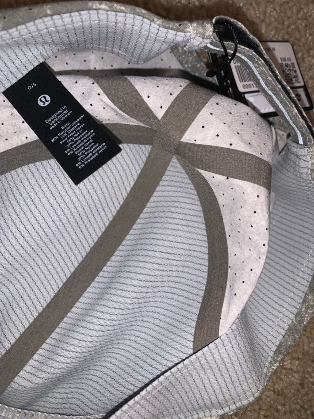 NWT Men’s Lululemon Fast and Free Run Hat Gray Pattern Running Cap One Size - Picture 8 of 8